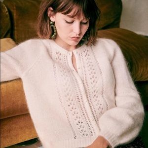 Sezane Egide cardigan size M in white